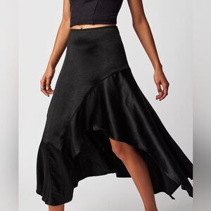 Free People Black Asymmetrical Skirt